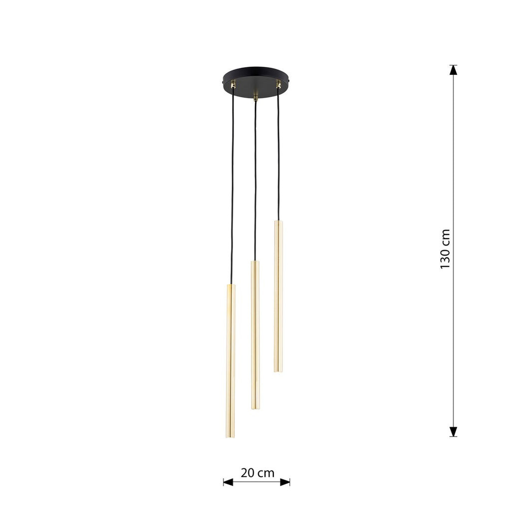 Lampa suspendata aurie 3 lumini Selter