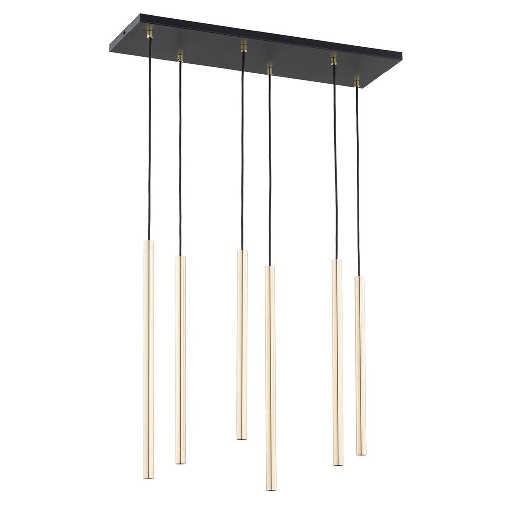 Lampa suspendata cu accente aurii 6 lumini Selter