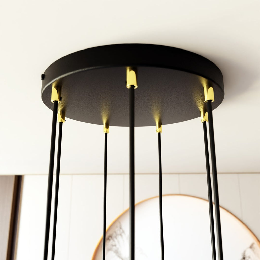 Lampa suspendata cu accente aurii 7 lumini Selter