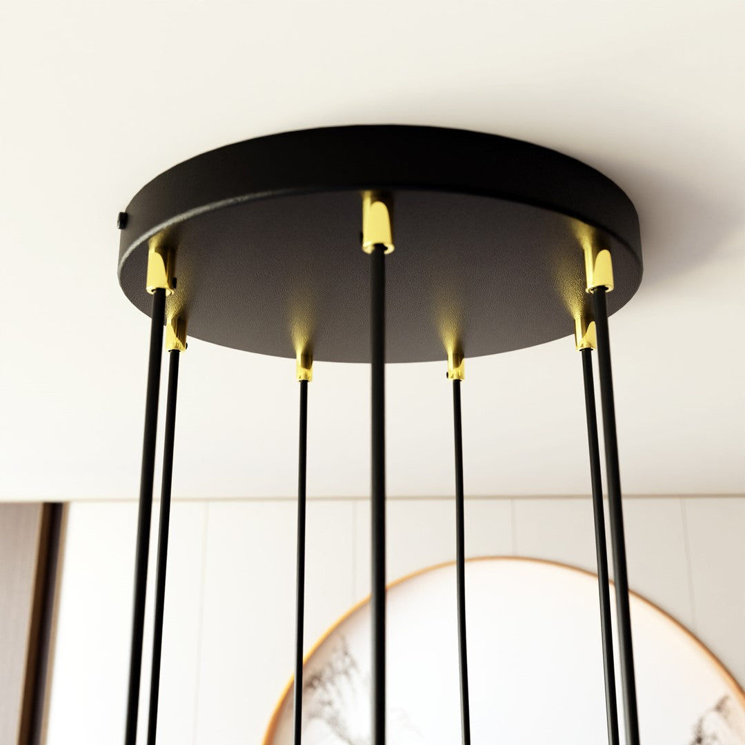 Lampa suspendata cu accente aurii 7 lumini Selter