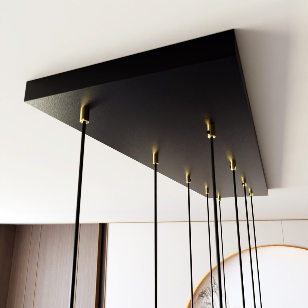 Lampa suspendata cu accente aurii 6 lumini Selter