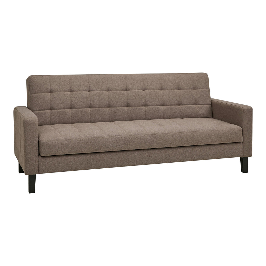 Canapea extensibilă cu spațiu de depozitare, maro, picioare negre, HN1089