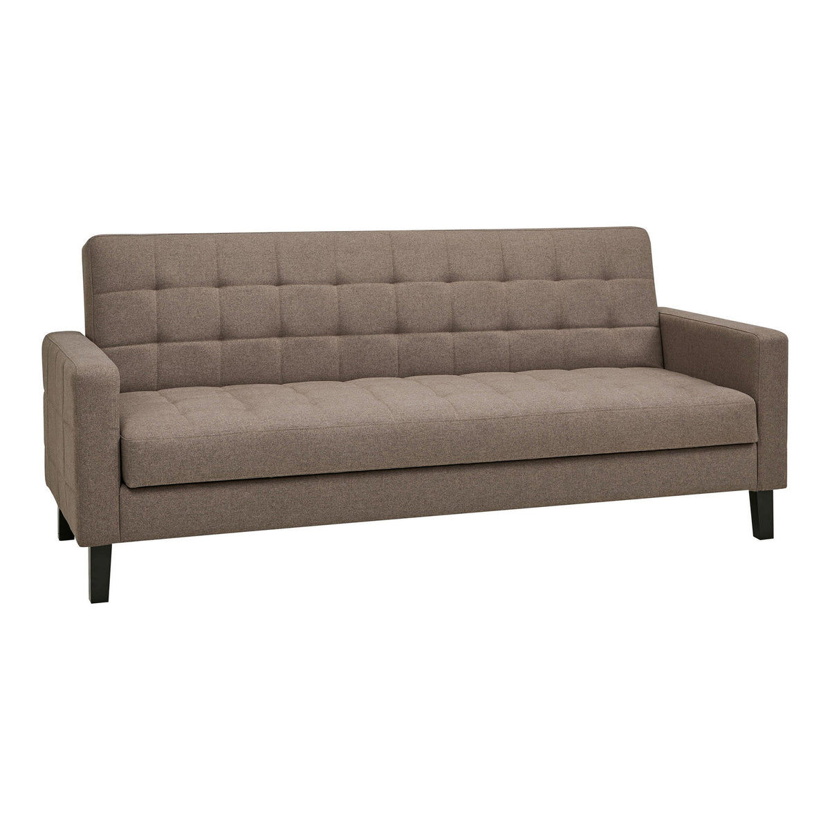 Canapea extensibilă cu spațiu de depozitare, maro, picioare negre, HN1089