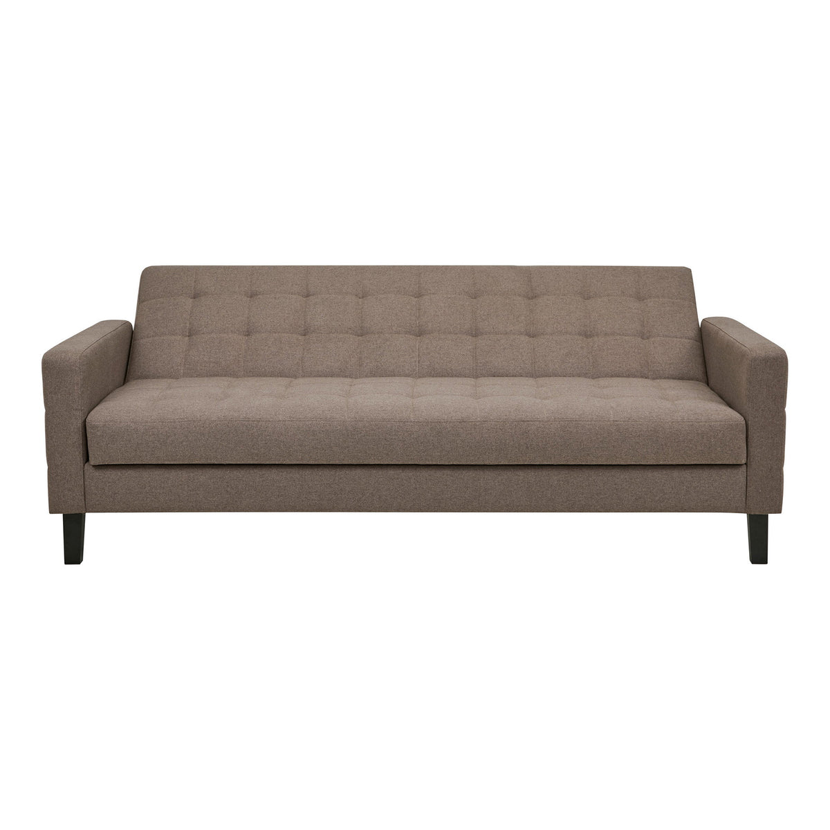 Canapea extensibilă cu spațiu de depozitare, maro, picioare negre, HN1089