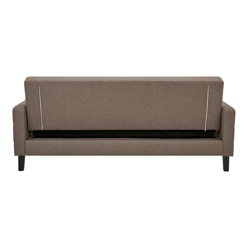 Canapea extensibilă cu spațiu de depozitare, maro, picioare negre, HN1089