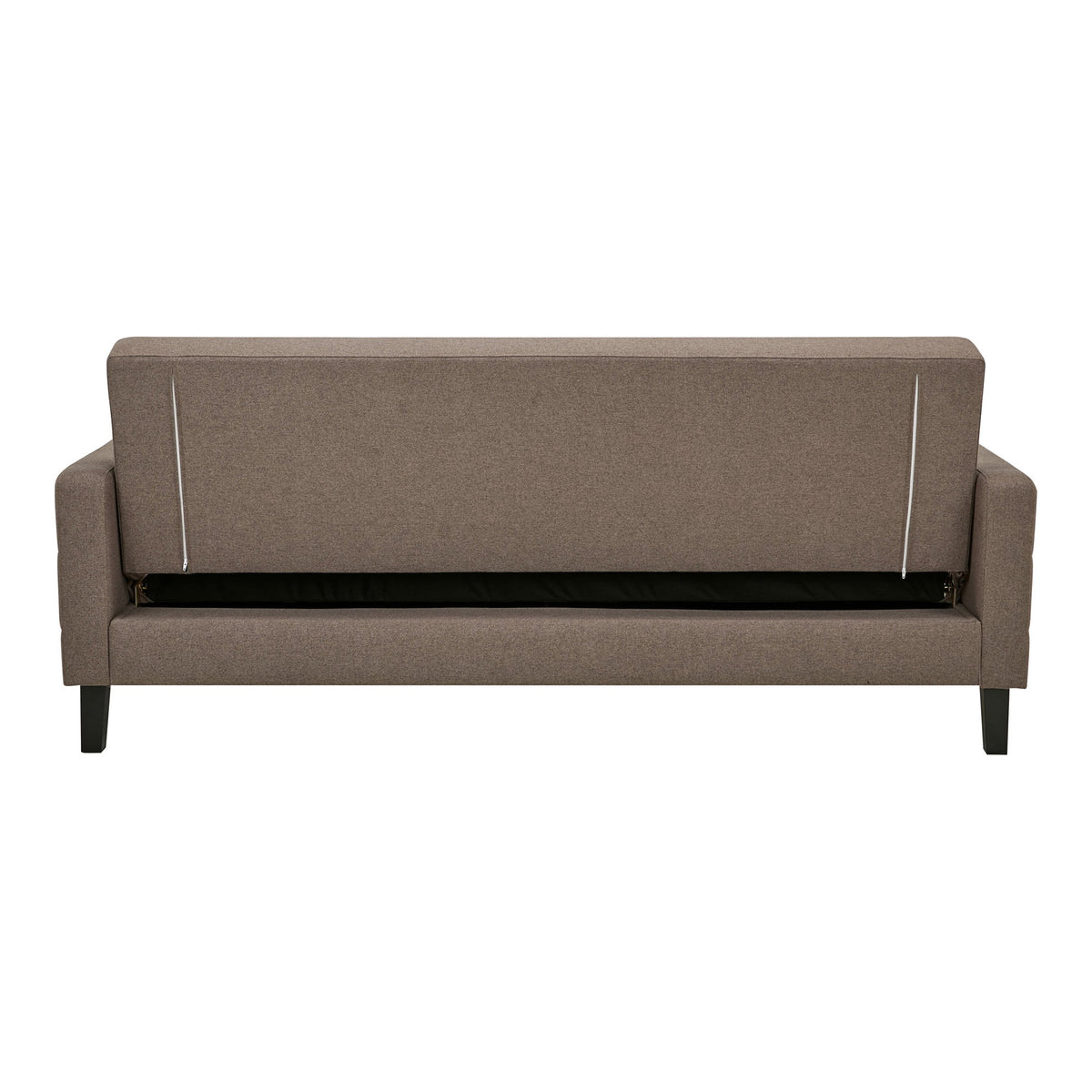 Canapea extensibilă cu spațiu de depozitare, maro, picioare negre, HN1089