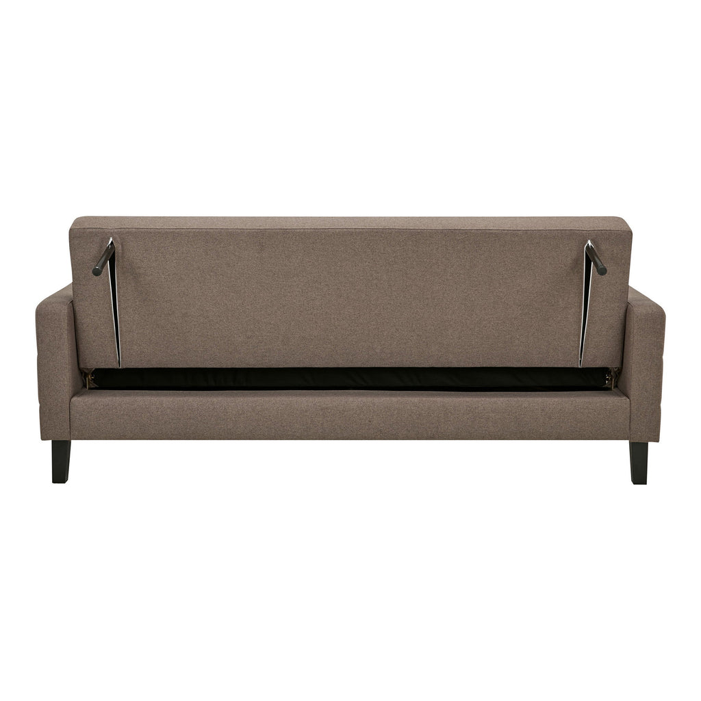 Canapea extensibilă cu spațiu de depozitare, maro, picioare negre, HN1089