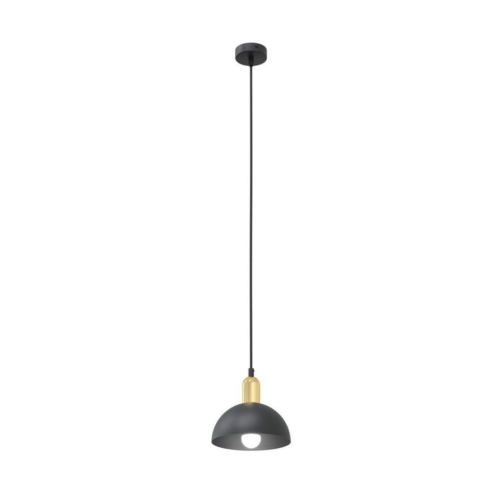 Lampa suspendata metalica neagra semirotunda loft Moto