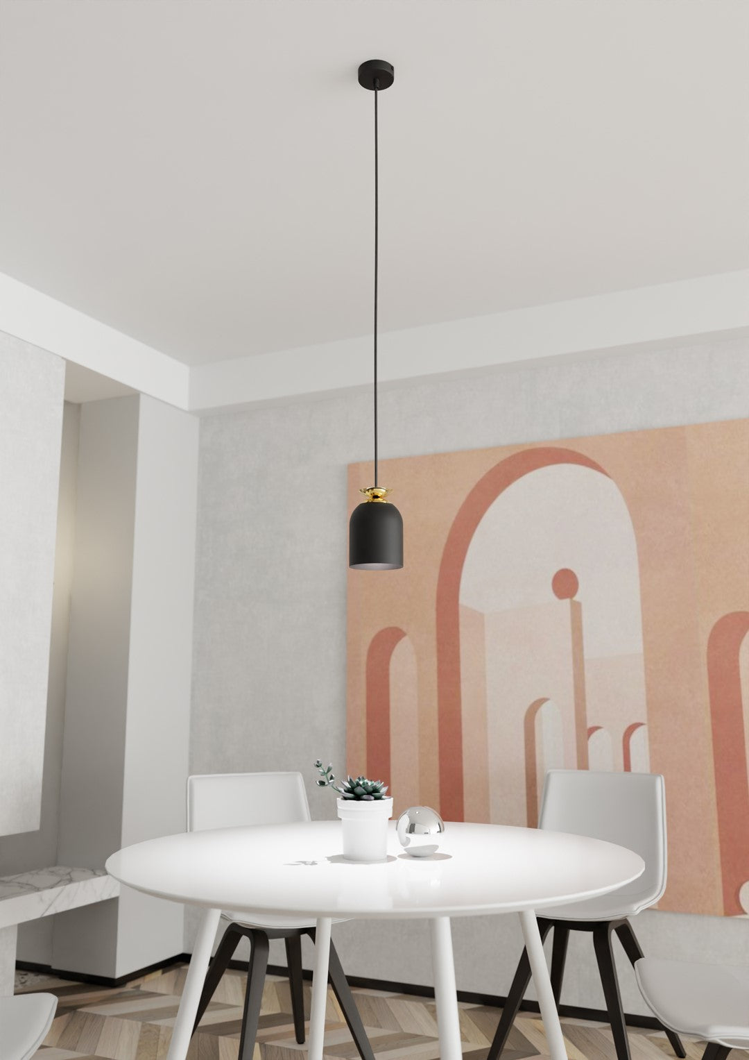 Lampa suspendata metalica neagra Target