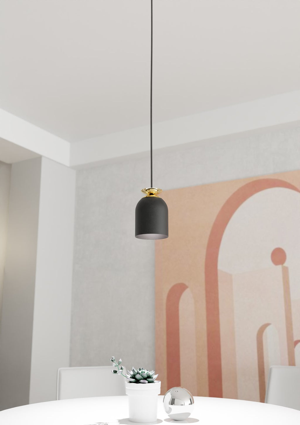 Lampa suspendata metalica neagra Target