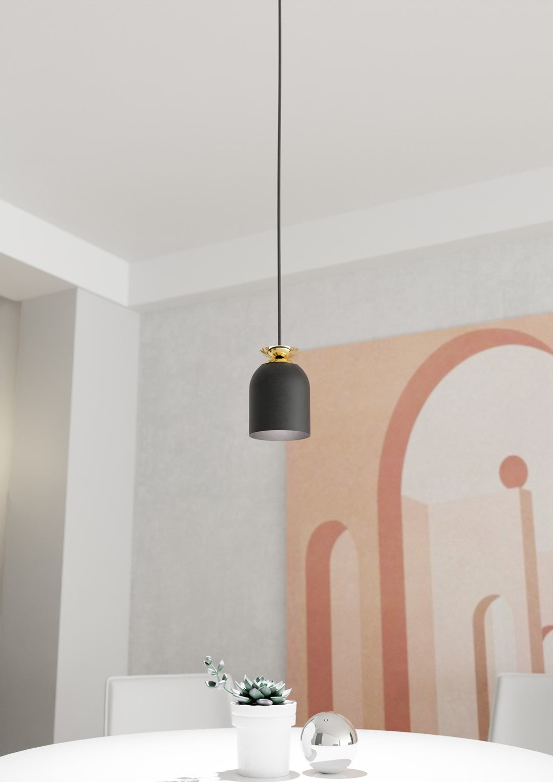 Lampa suspendata metalica neagra Target