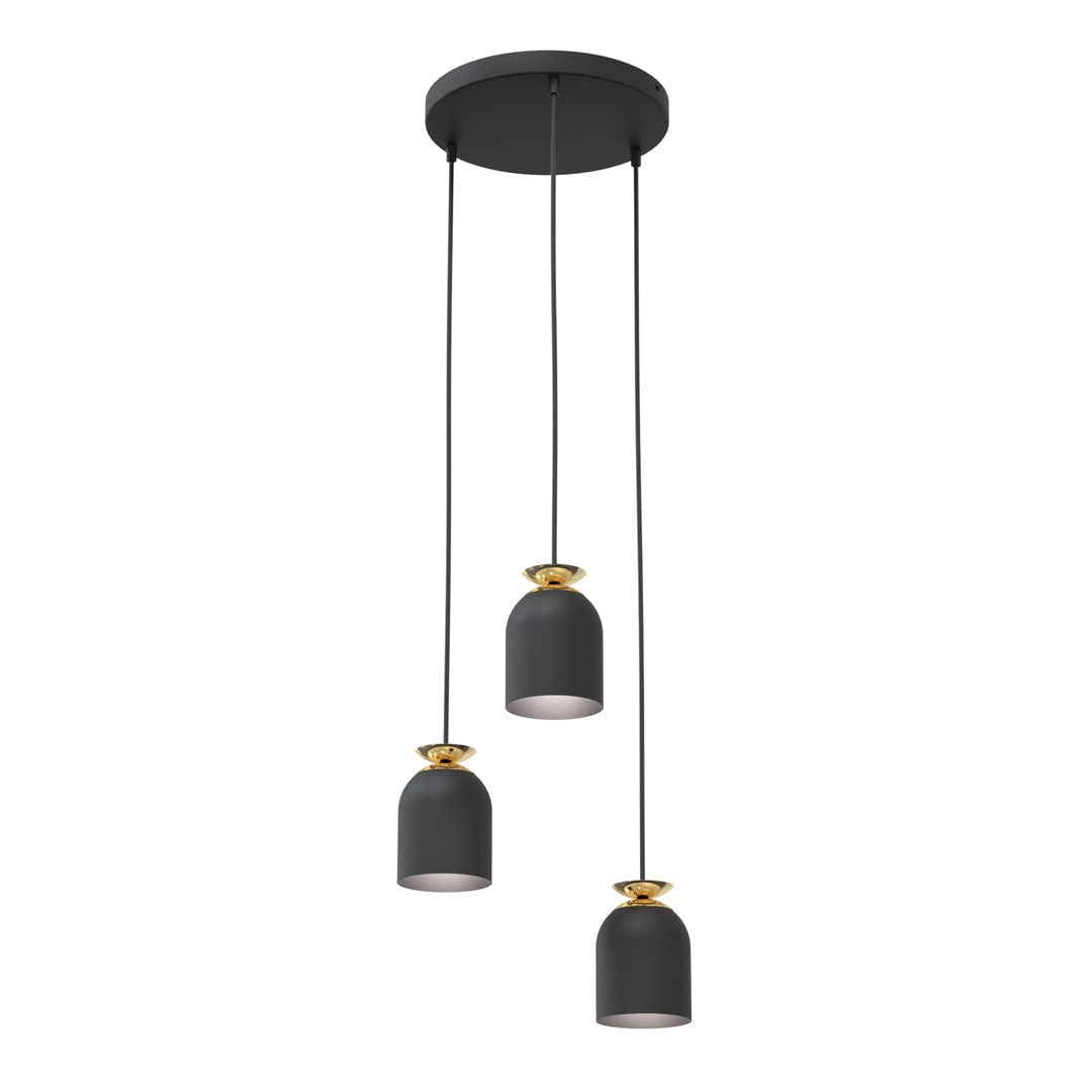 Lampa suspendata metalica neagra 3 lumini Target