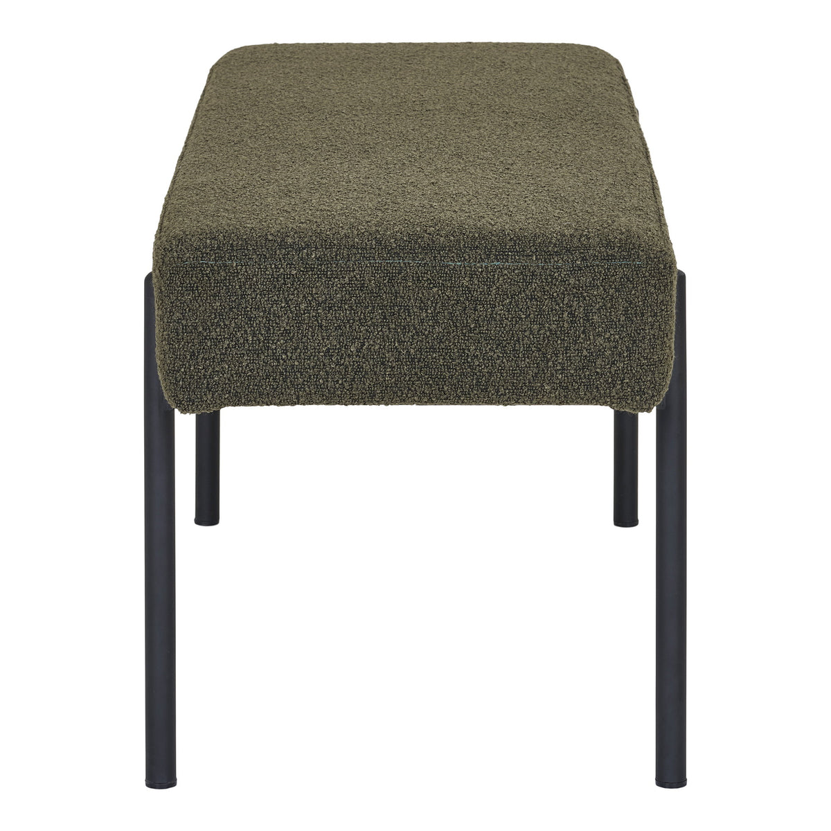 Bancă, bouclé, verde închis, picioare negre, 100x36x42,5 cm, HN1241