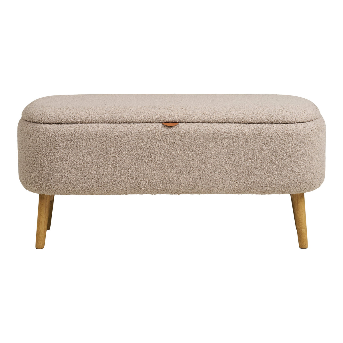 Bancă cu spațiu de depozitare, bouclé, bej, 95x37x45 cm, HN1063