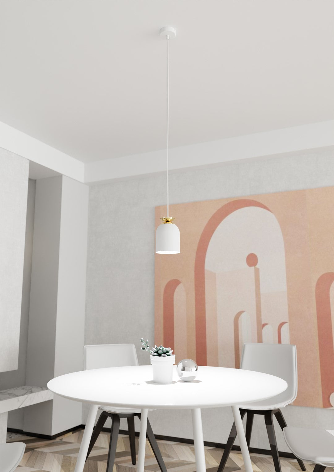 Lampa suspendata metalica alba loft-style Target