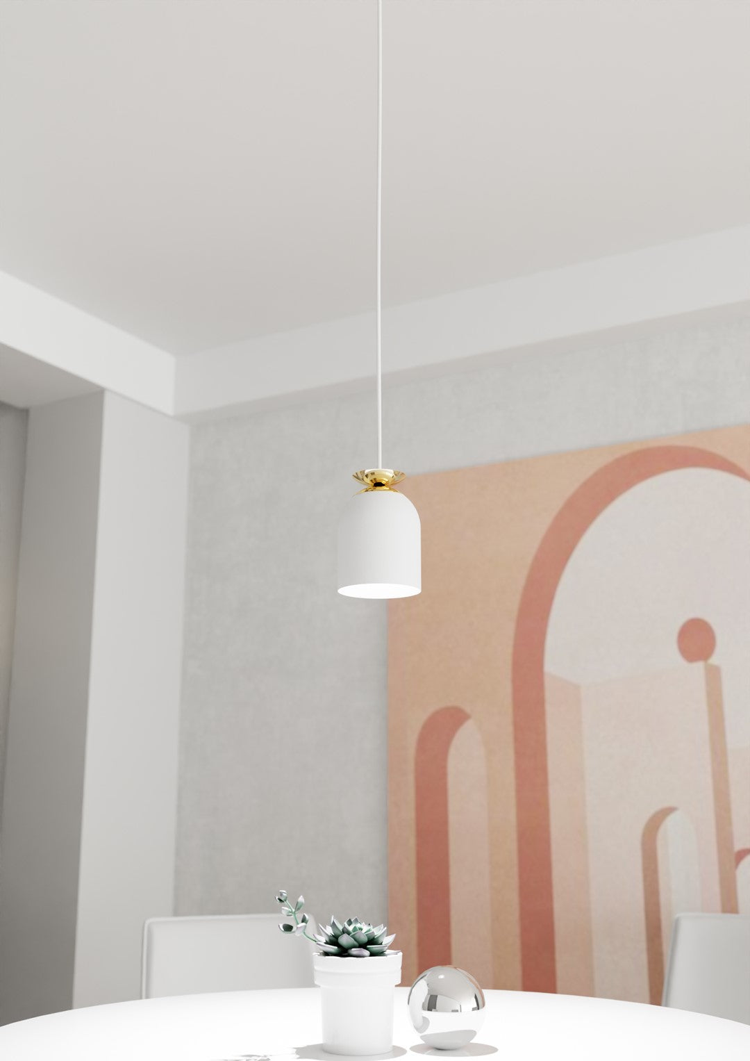 Lampa suspendata metalica alba loft-style Target