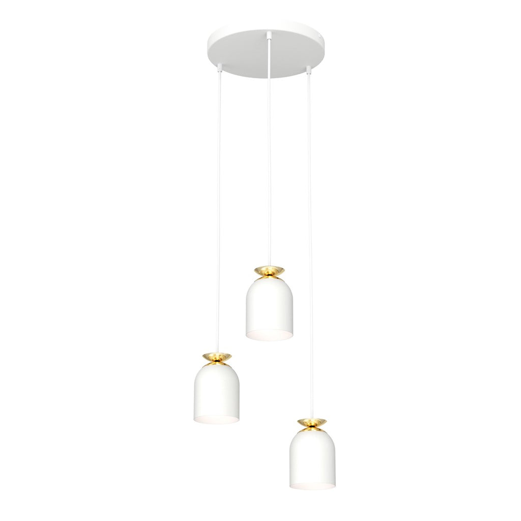Lampa suspendata metalica alba 3 lumini Target