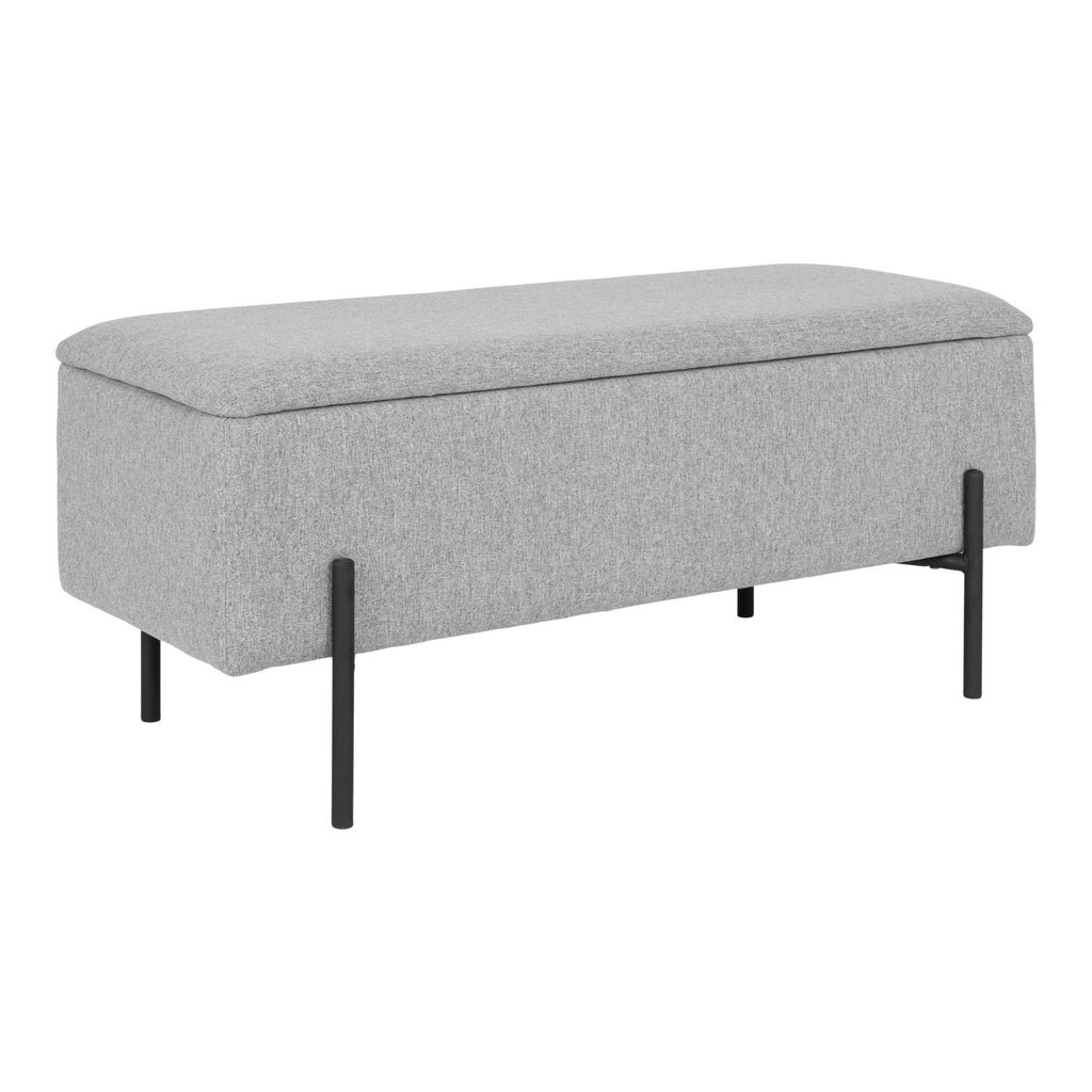 Bancă cu spațiu de depozitare, gri deschis, 95x36,5x43 cm, HN1275
