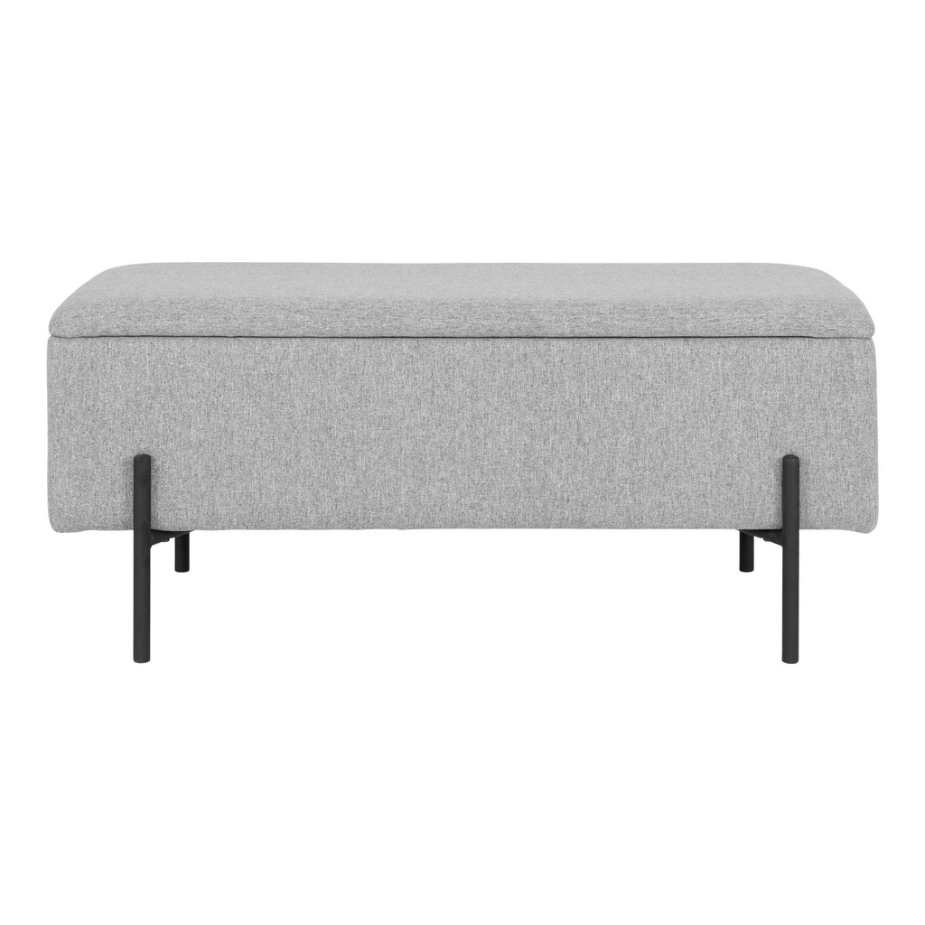 Bancă cu spațiu de depozitare, gri deschis, 95x36,5x43 cm, HN1275