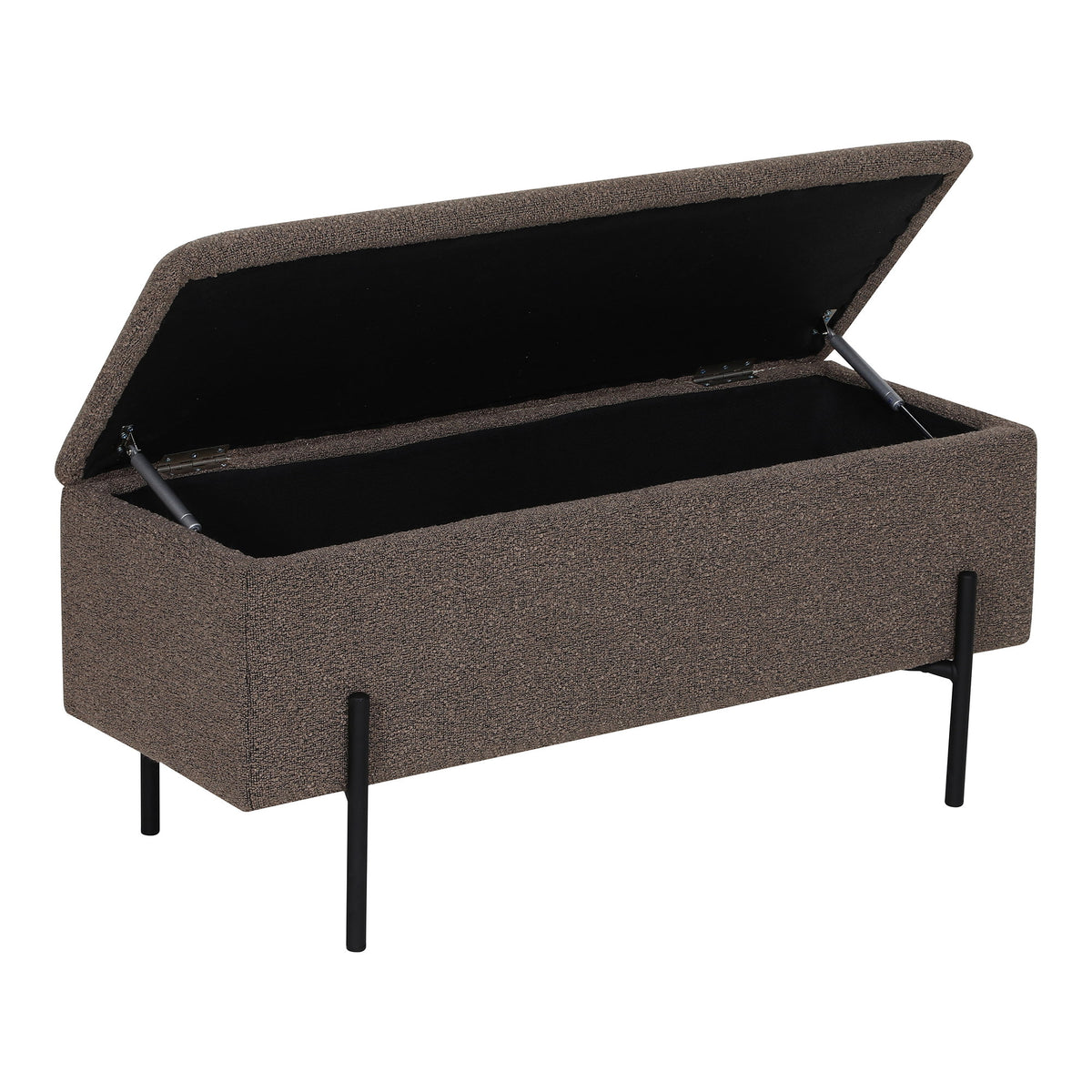 Bancă cu spațiu de depozitare, bouclé, maro, 95x36,5x43 cm, HN1061
