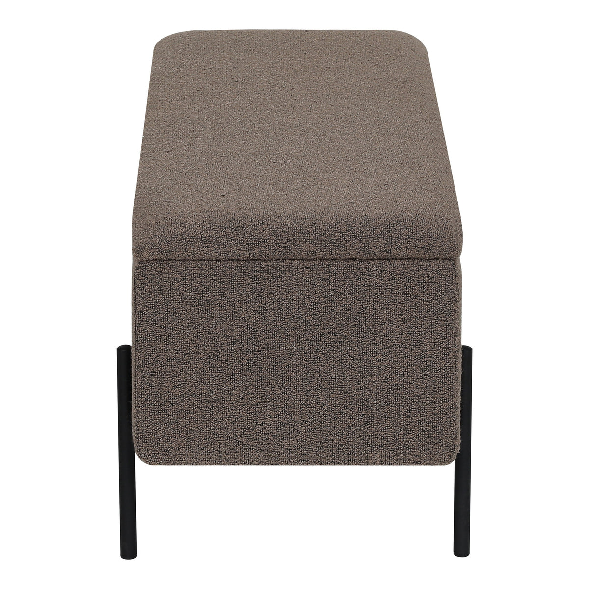 Bancă cu spațiu de depozitare, bouclé, maro, 95x36,5x43 cm, HN1061
