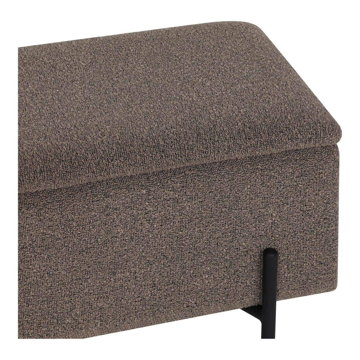 Bancă cu spațiu de depozitare, bouclé, maro, 95x36,5x43 cm, HN1061