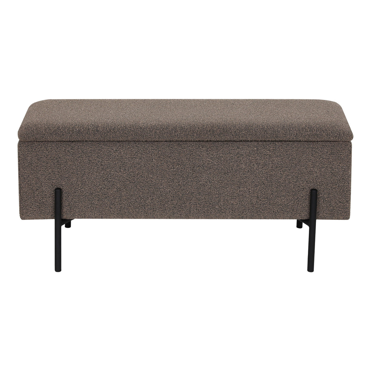 Bancă cu spațiu de depozitare, bouclé, maro, 95x36,5x43 cm, HN1061
