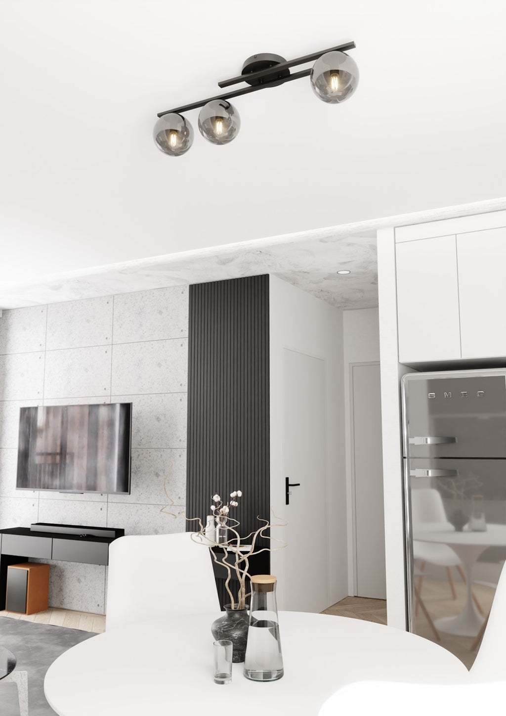 Lampa suspendata neagra graphite 3 lumini Kairo