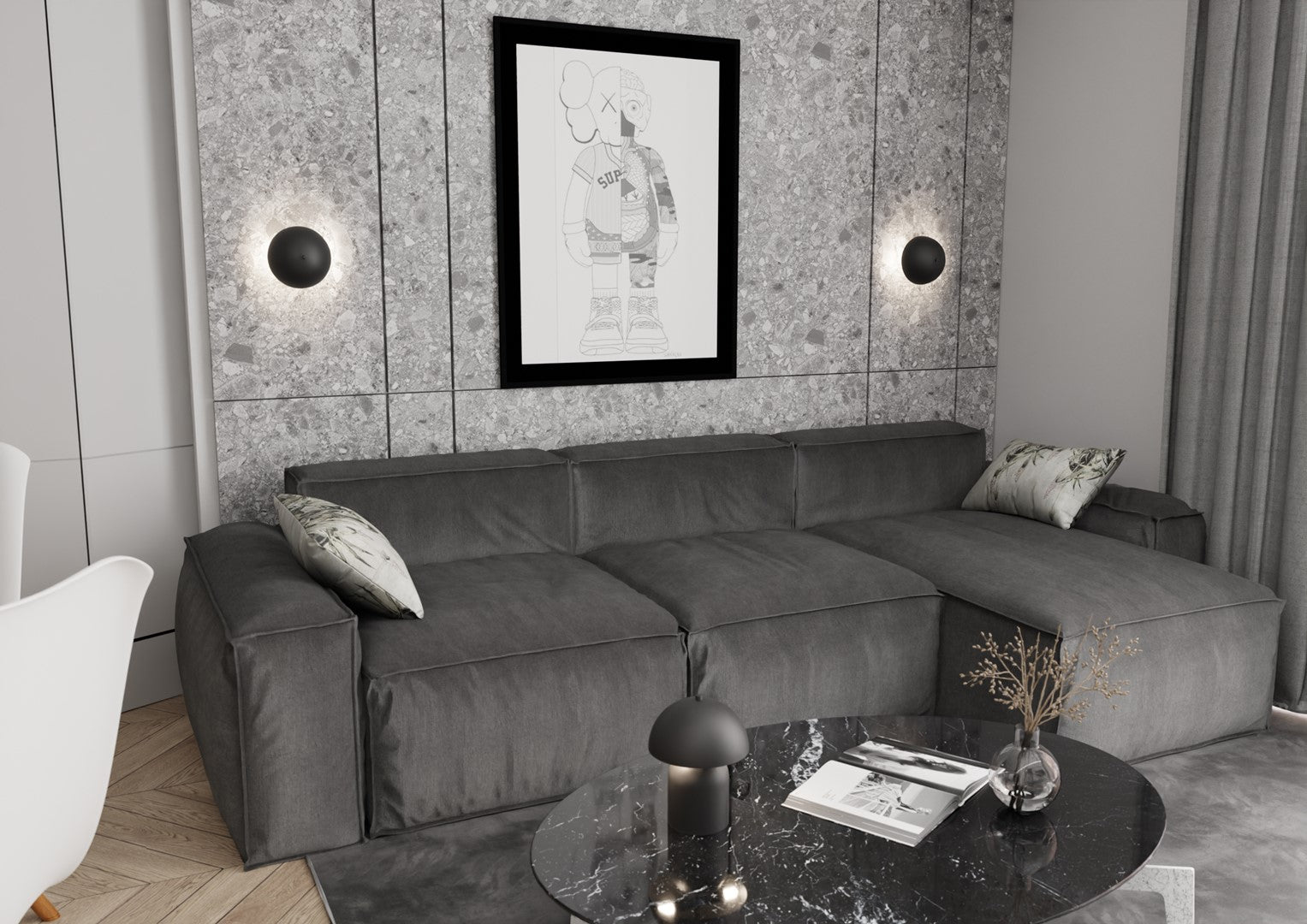 Veioza metalica neagra Mush
