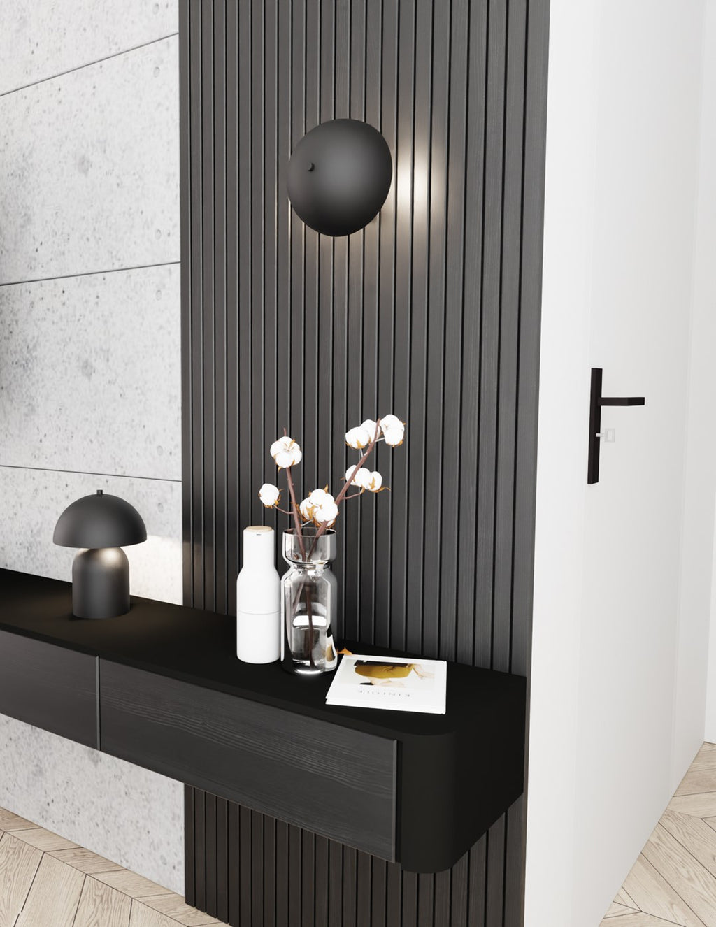Veioza metalica neagra Mush
