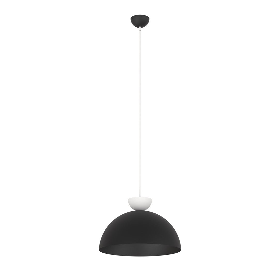 Lampa suspendata emisferica neagra si alb Lunaro
