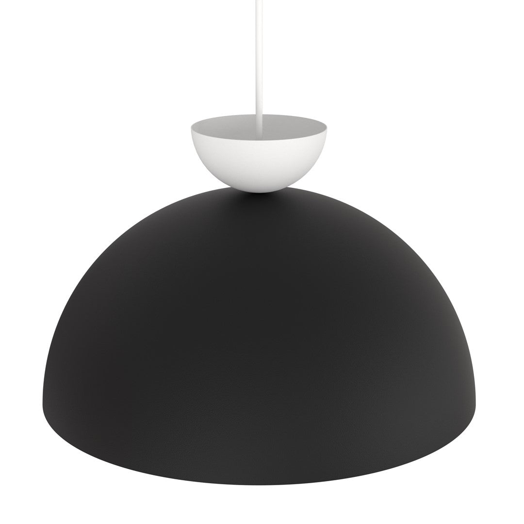 Lampa suspendata emisferica neagra si alb Lunaro
