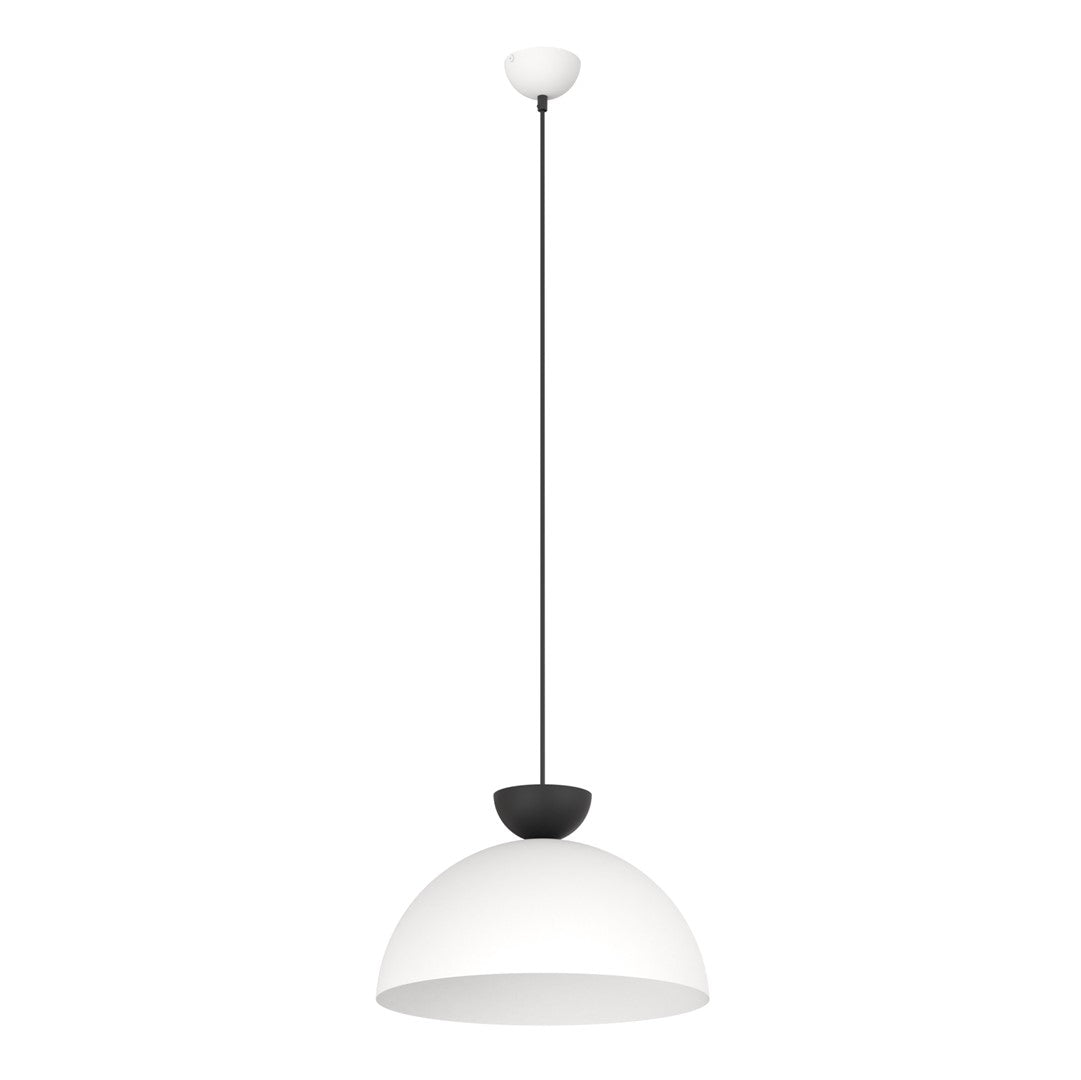 Lampa suspendata emisferica alb si negru Lunaro