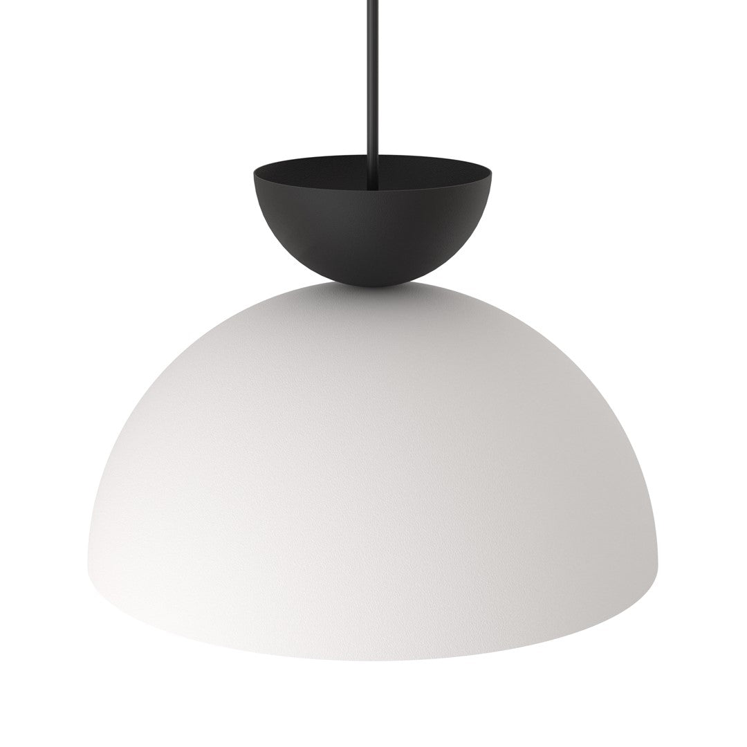 Lampa suspendata emisferica alb si negru Lunaro