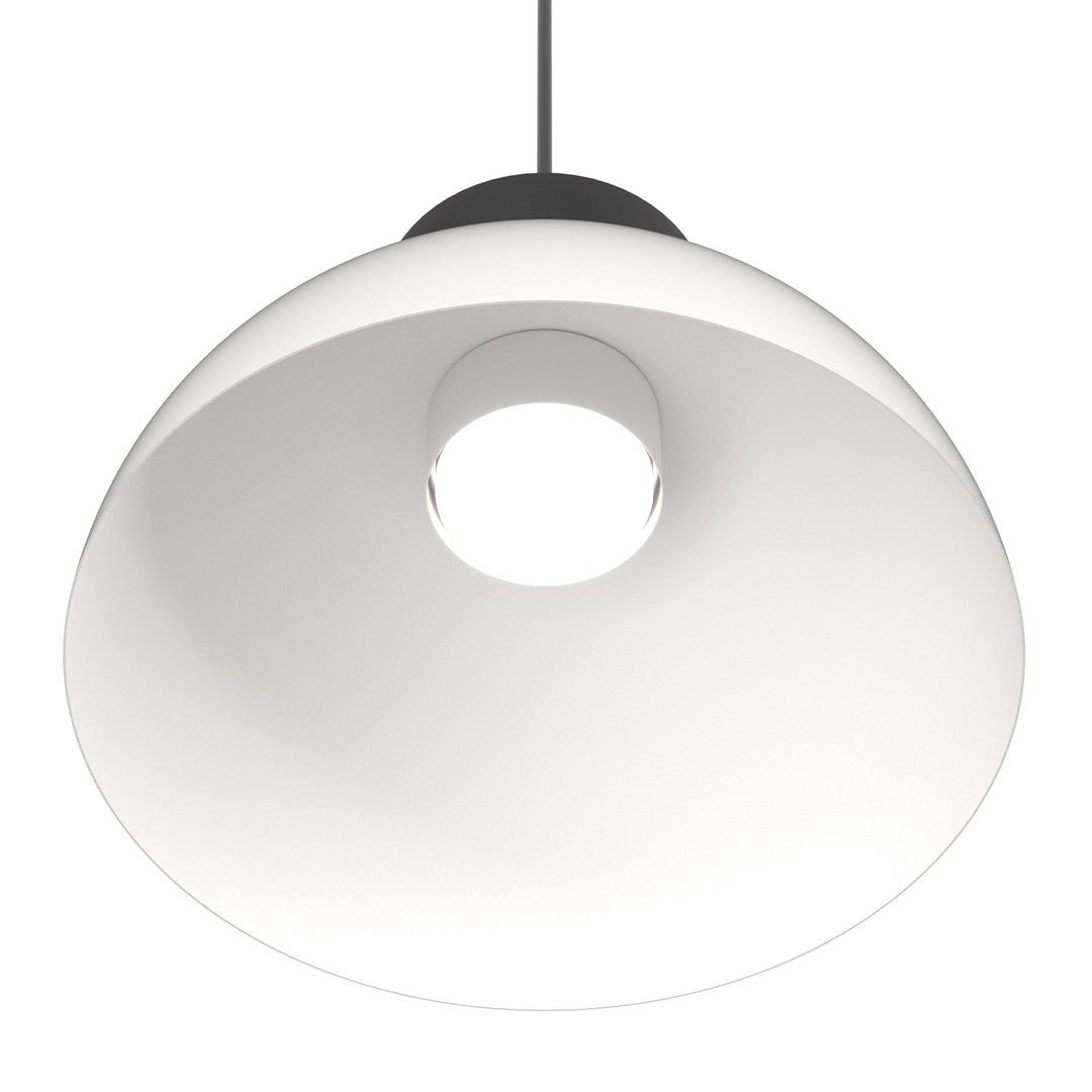Lampa suspendata emisferica alb si negru Lunaro