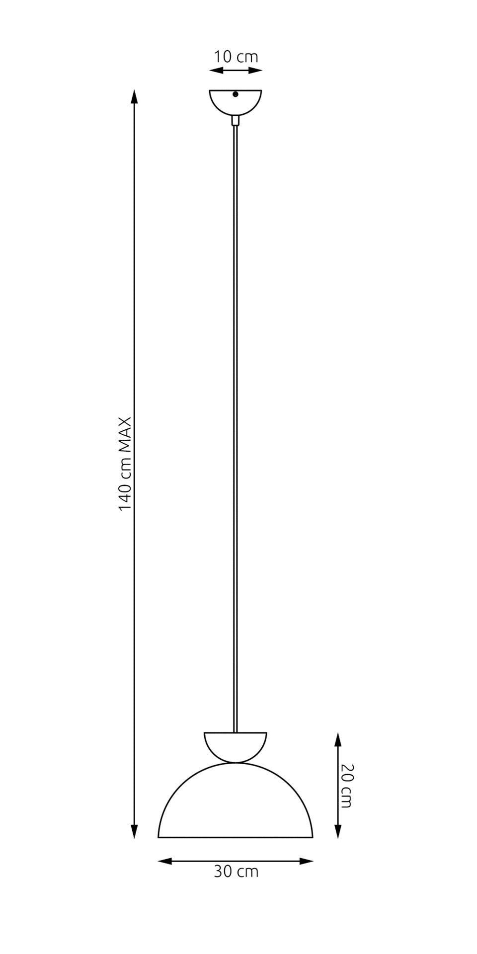 Lampa suspendata emisferica alb si negru Lunaro