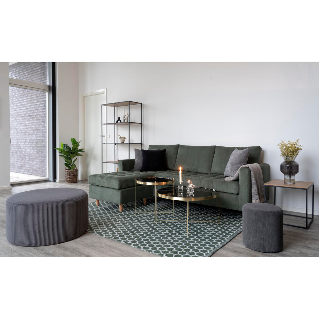 Masă de cafea, oțel de culoarea alamei, sticlă, ø48xh48cm