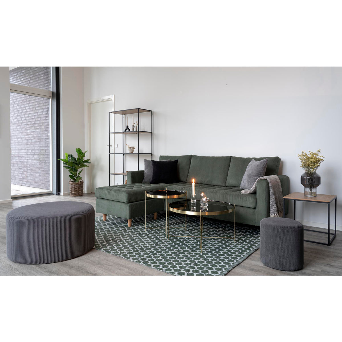 Masă de cafea, oțel de culoarea alamei, sticlă, ø48xh48cm