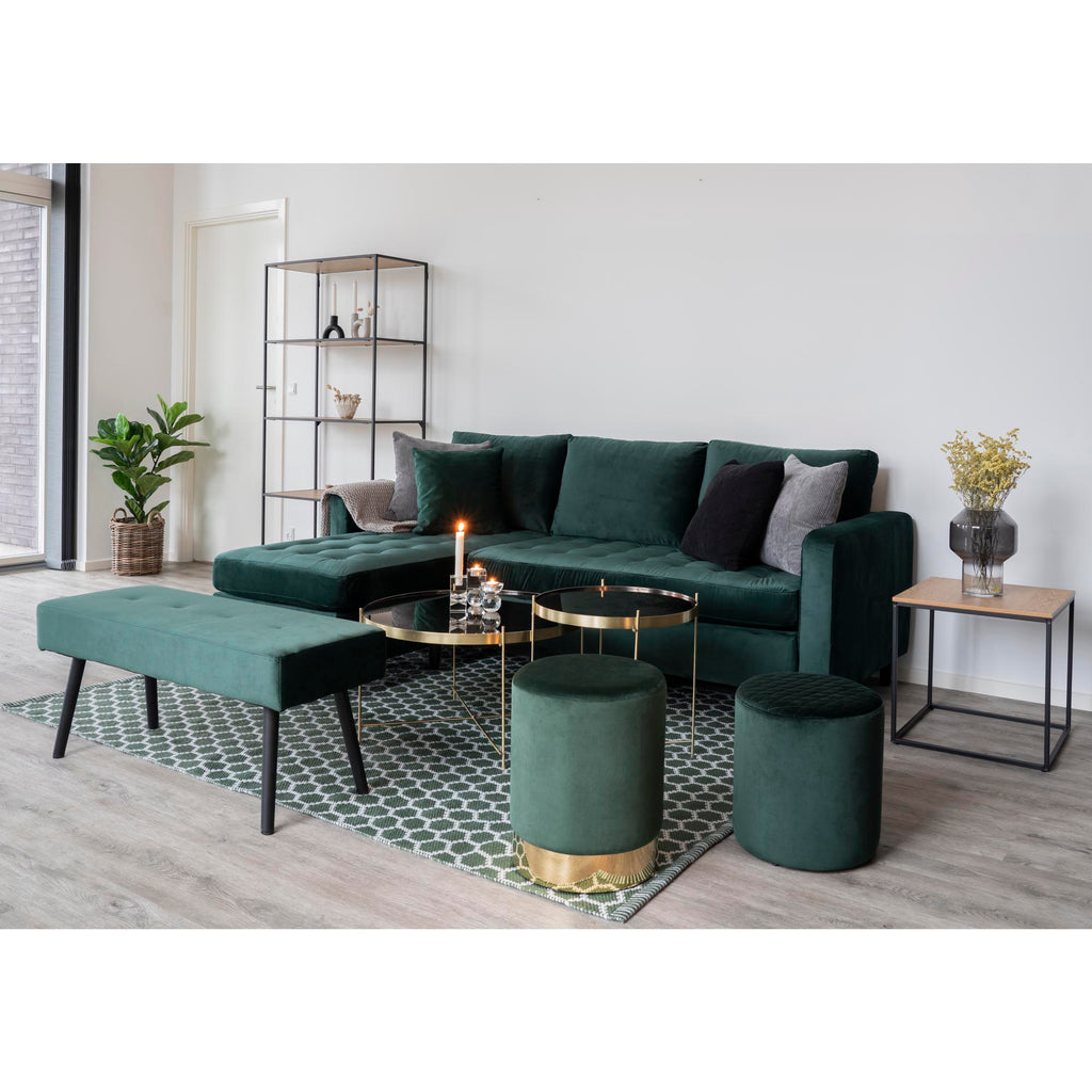 Masă de cafea, oțel de culoarea alamei, sticlă, ø48xh48cm