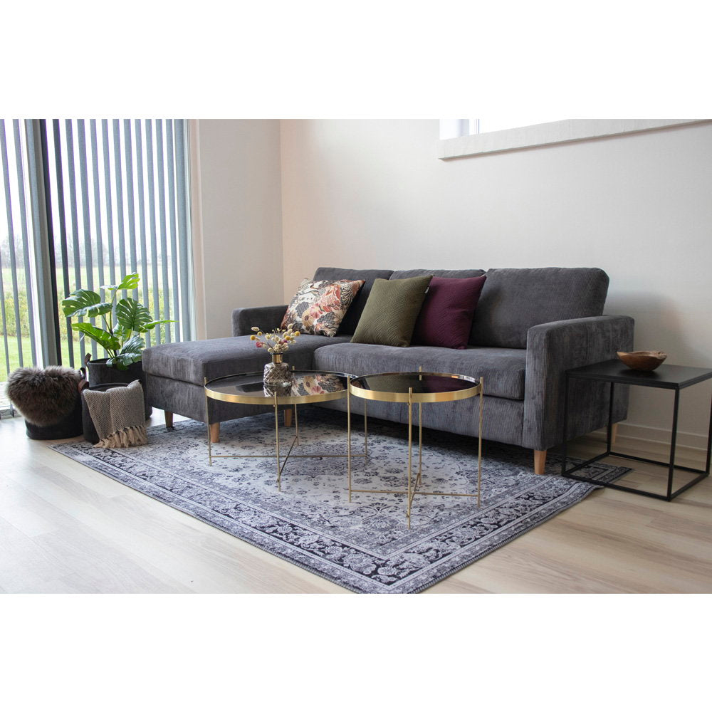 Masă de cafea, oțel de culoarea alamei și sticlă, ø70xh40cm