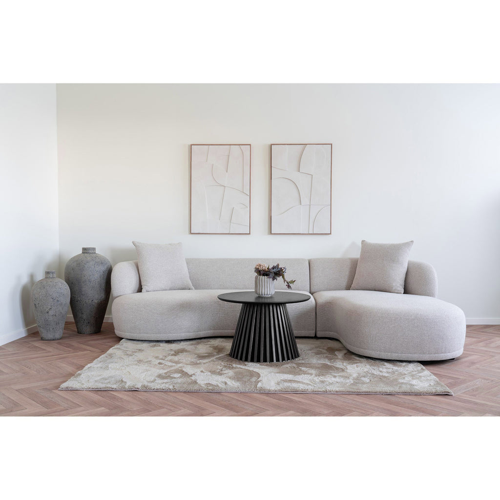 Masă de cafea, furnir de stejar, negru, ø70x45 cm