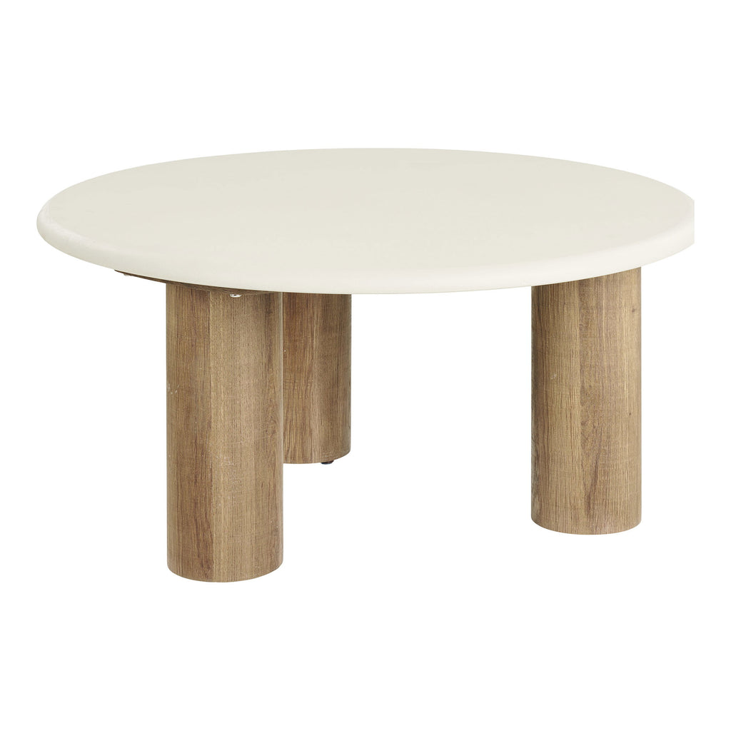 Masă de cafea, aspect de ciment, nisipiu/maro, ø80x40 cm