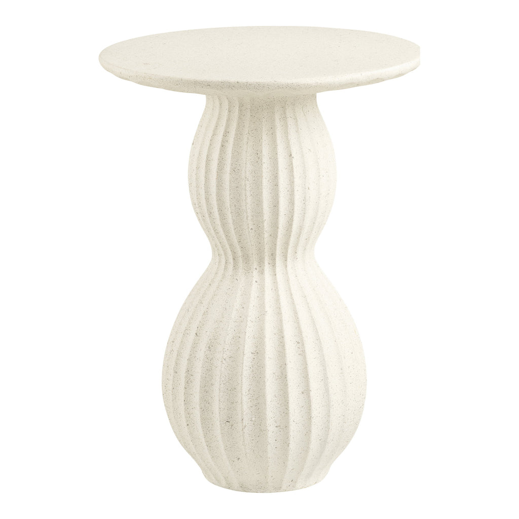 Masă laterală, compozit fiberclay, alb, ø40x55 cm