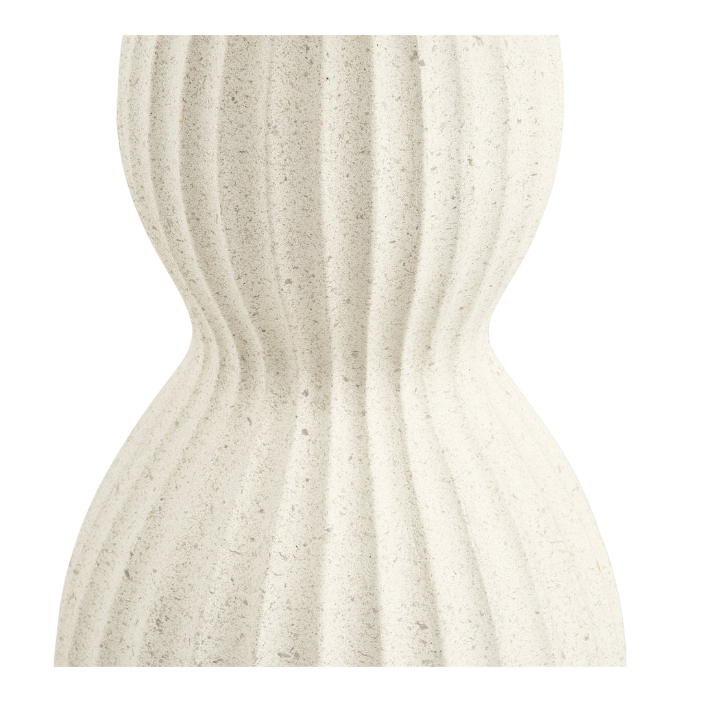 Masă laterală, compozit fiberclay, alb, ø40x55 cm