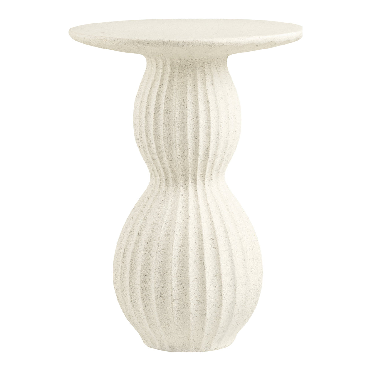 Masă laterală, compozit fiberclay, alb, ø40x55 cm