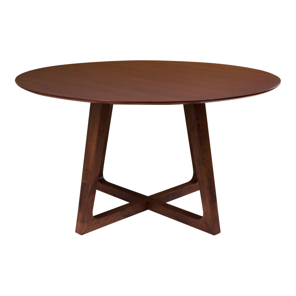 Masă de dining, furnir de nuc, Ø137x76 cm