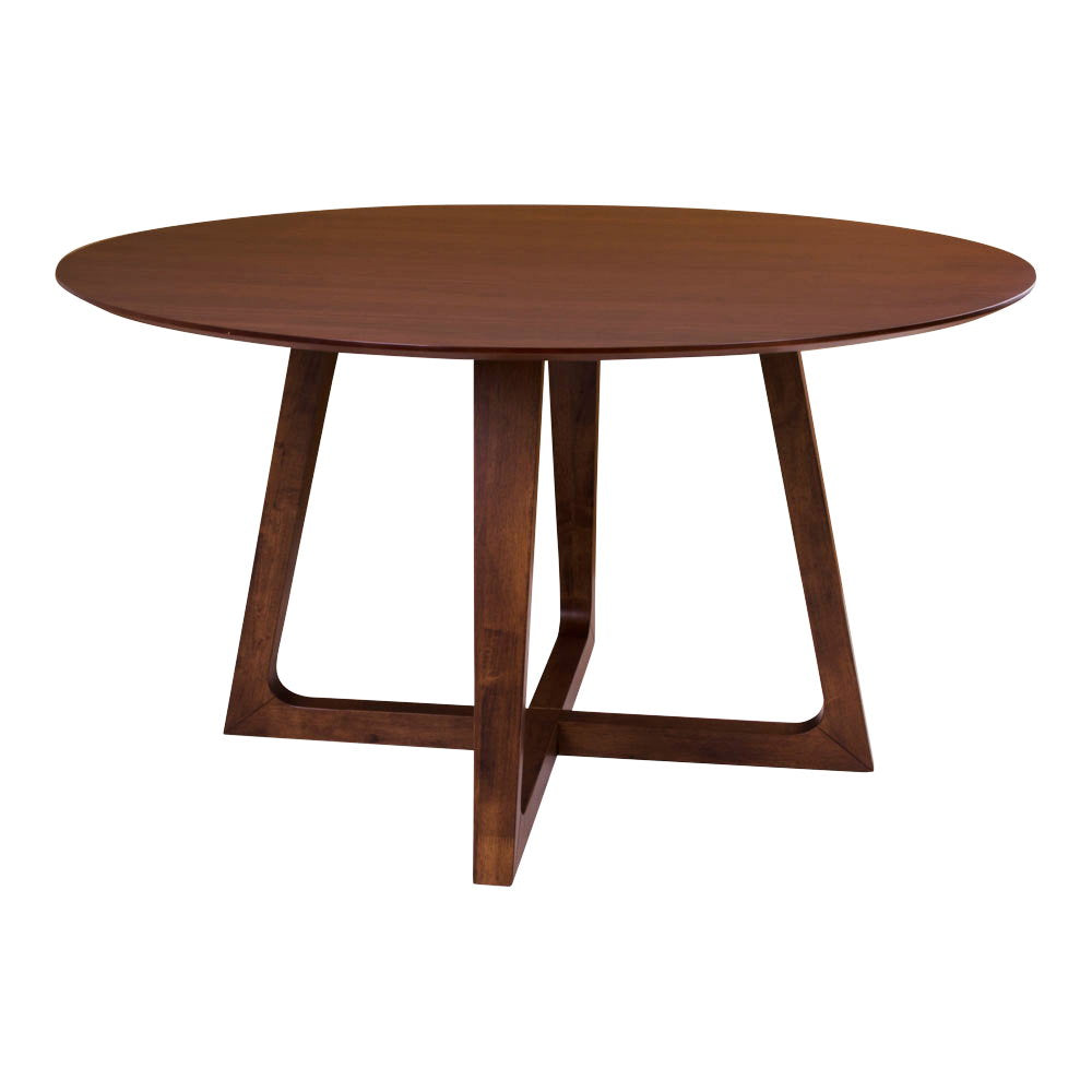 Masă de dining, furnir de nuc, Ø137x76 cm