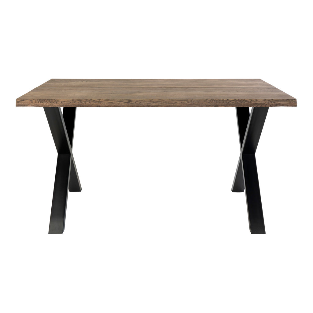 Masă de dining cu margine ondulată, stejar, fumuriu, pregătită pentru extensii, 95x140x75 cm
