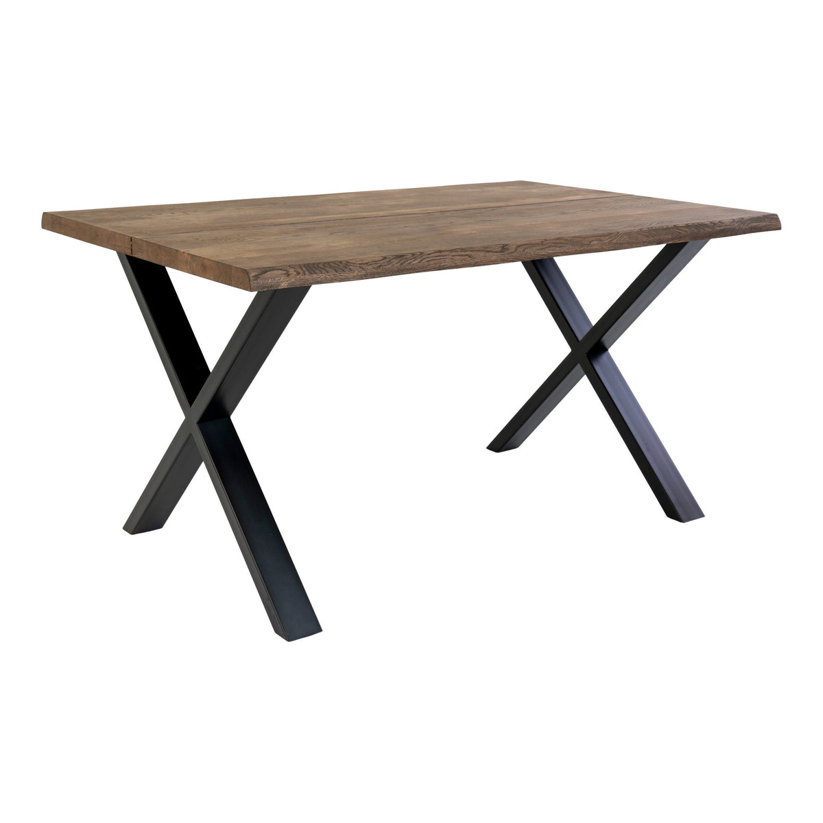 Masă de dining cu margine ondulată, stejar, fumuriu, pregătită pentru extensii, 95x140x75 cm