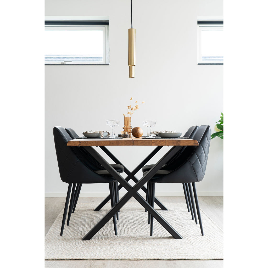 Masă de dining cu margine ondulată, stejar, natur, pregătită pentru extensii, 95x140x75 cm